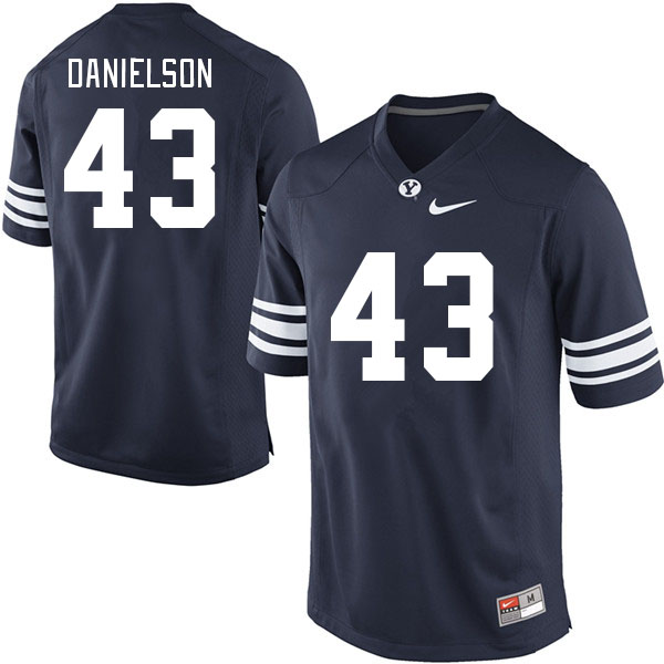 Men #43 Naseri Danielson BYU Cougars College Football Jerseys Stitched Sale-Navy
